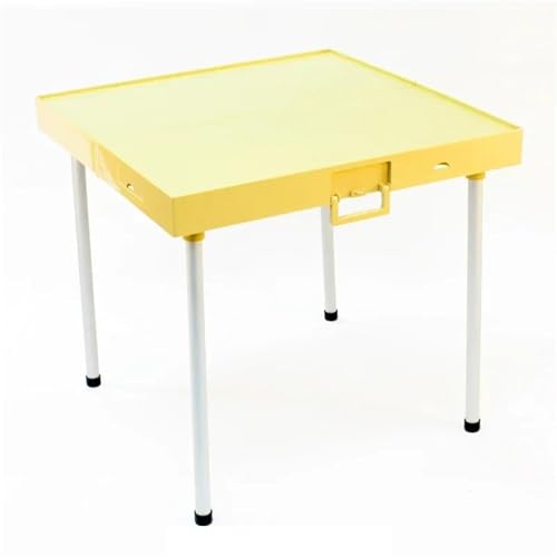 Mahjong-Tisch klappbar ABS-Klapptisch aus Kunststoff for chinesisches Mahjong. for drinnen und draußen, einfache Lagerung und Montage, ESS- und Picknicktisch, multifunktional(Yellow) von Ayztantine