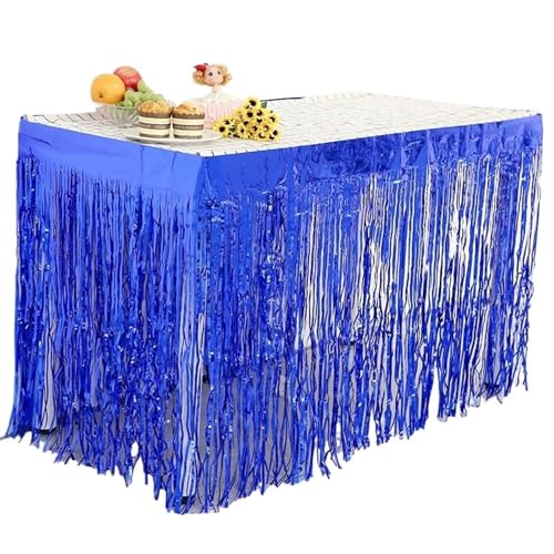 Tischdecke Hochzeit Tischrock Hochzeitsdekoration Tisch Geburtstagsparty Dekor Tischrock Geburtstagsdekoration Tischdecken for Party für Partys Veranstaltungen, Hochzeiten, Bankette(Blue,1Pc) von Ayztantine