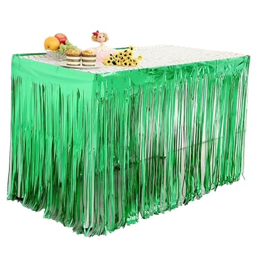 Tischdecke Hochzeit Tischrock Hochzeitsdekoration Tisch Geburtstagsparty Dekor Tischrock Geburtstagsdekoration Tischdecken for Party für Partys Veranstaltungen, Hochzeiten, Bankette(Green,1Pc) von Ayztantine