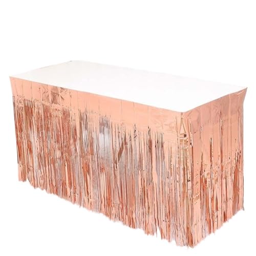 Tischdecke Hochzeit Tischrock Hochzeitsdekoration Tisch Geburtstagsparty Dekor Tischrock Geburtstagsdekoration Tischdecken for Party für Partys Veranstaltungen, Hochzeiten, Bankette(Rose Gold,1Pc) von Ayztantine