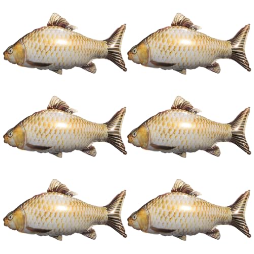 Aufblasbare Tiere, Pool Tiere Aufblasbar, 6-teiliges Set, Fisch Ballons, Aufblasbarer Fisch, Aufblasbare Tiere, Pool Tiere Aufblasbar, Fisch Aufblasbares Spielzeug (Karpfen) von AzcosInfyte