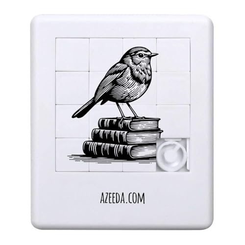 Azeeda 'Akademischer Robin Steht auf Büchern' Schiebepuzzle (PZ00037631) von Azeeda
