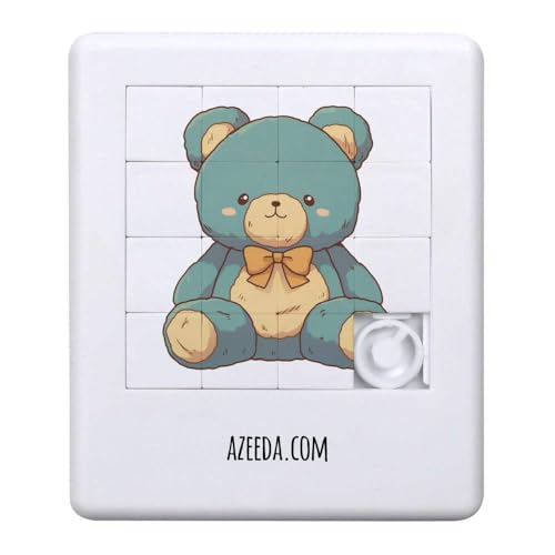 Azeeda 'Blauer Teddybär sitzend' Schiebepuzzle (PZ00036584) von Azeeda