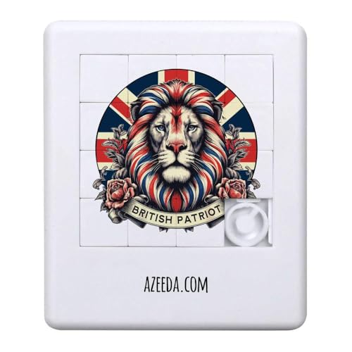 Azeeda 'Britisches Patriot-Löwen-Emblem' Schiebepuzzle (PZ00038451) von Azeeda