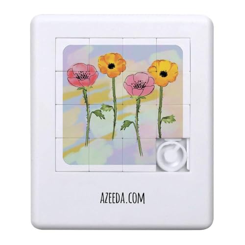 Azeeda 'Bunte Mohnblumen' Schiebepuzzle (PZ00036585) von Azeeda