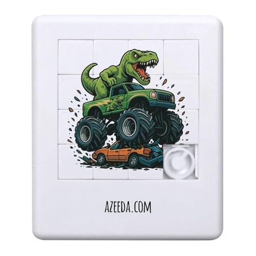Azeeda 'Dinosaurier-Monstertruck-Zertrümmerung' Schiebepuzzle (PZ00037853) von Azeeda