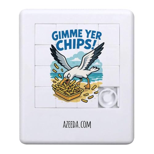 Azeeda 'Gib Mir Deine Chips, Möwe' Schiebepuzzle (PZ00037528) von Azeeda