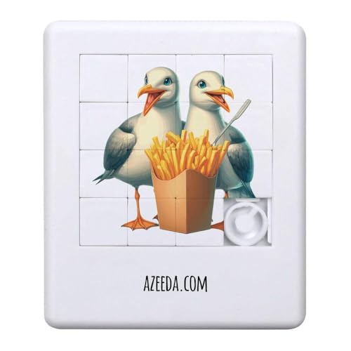 Azeeda 'Glückliche Möwen mit Pommes Frites' Schiebepuzzle (PZ00038508) von Azeeda