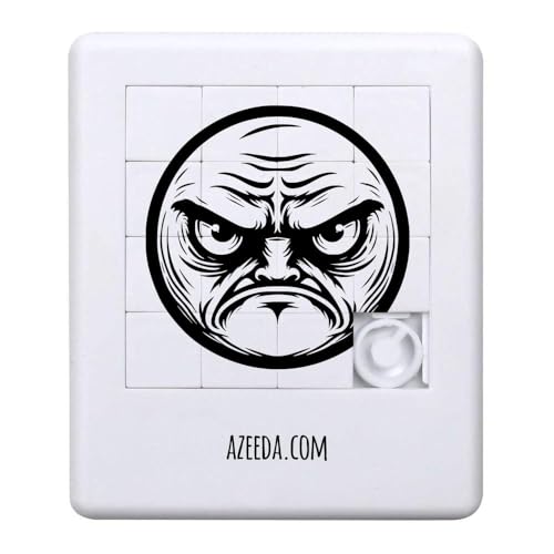 Azeeda 'Kreisförmiges wütendes Gesicht' Schiebepuzzle (PZ00037607) von Azeeda
