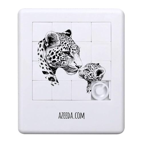 Azeeda 'Leopardenmutter mit Jungtier' Schiebepuzzle (PZ00038403) von Azeeda