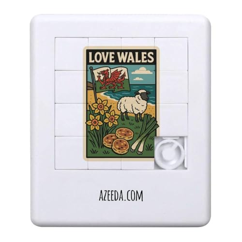 Azeeda 'Liebe Wales' Schiebepuzzle (PZ00036842) von Azeeda