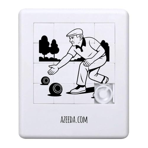 Azeeda 'Mann, der Rasenschüsseln Spielt' Schiebepuzzle (PZ00036875) von Azeeda
