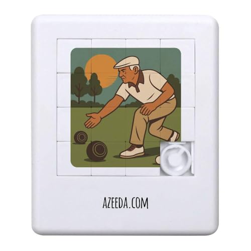 Azeeda 'Mann, der Rasenschüsseln Spielt' Schiebepuzzle (PZ00036876) von Azeeda
