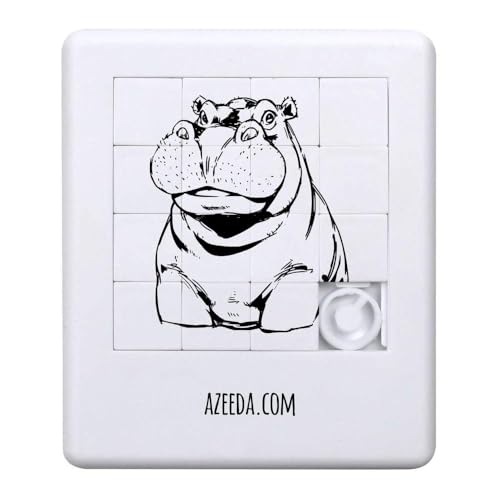 Azeeda 'Nilpferd-Porträt' Schiebepuzzle (PZ00036644) von Azeeda