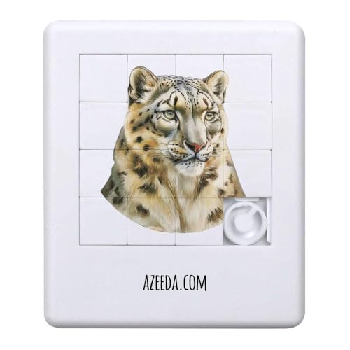 Azeeda 'Schneeleopardenporträt' Schiebepuzzle (PZ00037570) von Azeeda