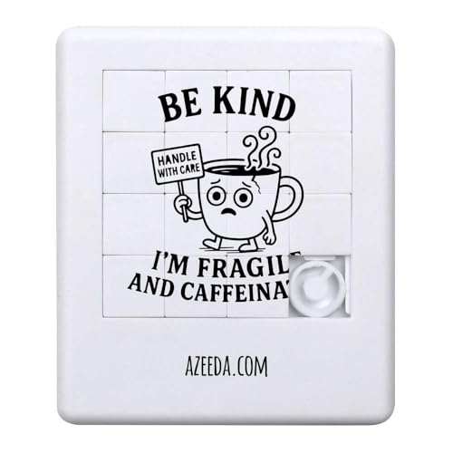 Azeeda 'Sei nett. Ich Bin zerbrechlich und koffeinhaltig' Schiebepuzzle (PZ00036831) von Azeeda