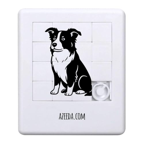 Azeeda 'Sitzender Border-Collie' Schiebepuzzle (PZ00037865) von Azeeda
