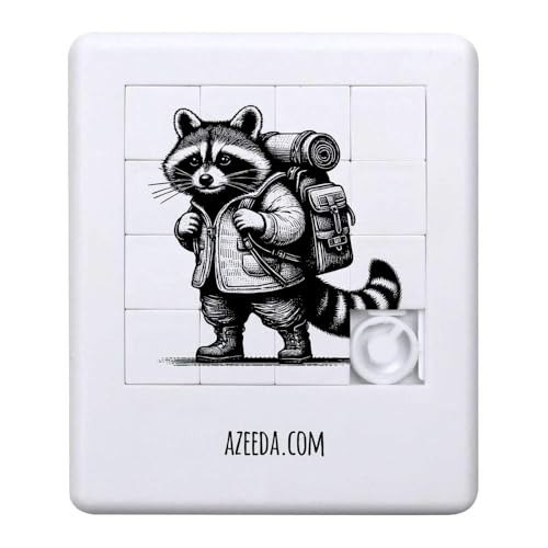 Azeeda 'Waschbär-Wanderer' Schiebepuzzle (PZ00028794) von Azeeda
