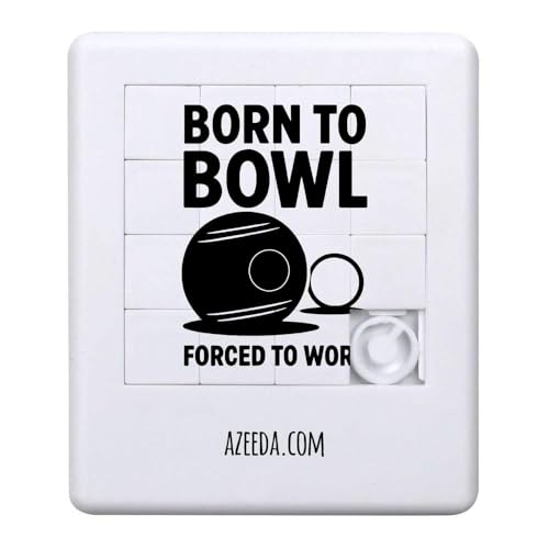 Azeeda 'Zum Bowlen geboren, zur Arbeit gezwungen' Schiebepuzzle (PZ00036887) von Azeeda