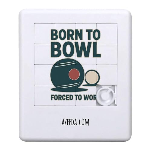 Azeeda 'Zum Bowlen geboren, zur Arbeit gezwungen' Schiebepuzzle (PZ00036888) von Azeeda