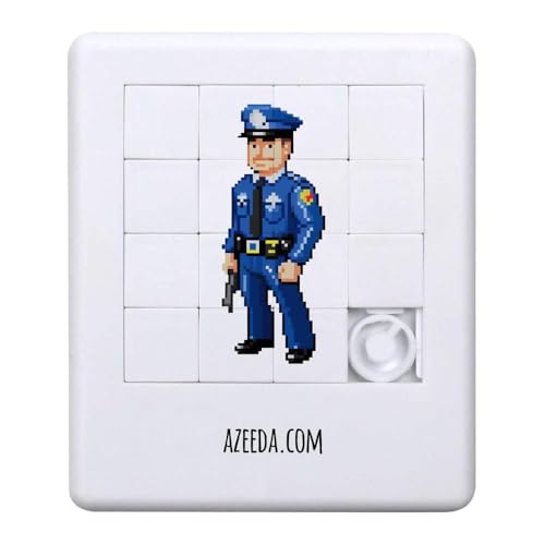 Pixel Art PZ00027451 Schiebepuzzle Polizist von Azeeda