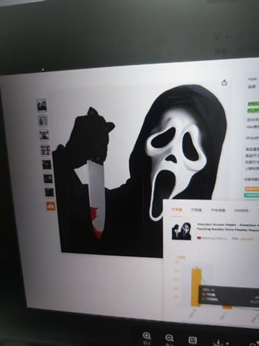 Azhong toys Gruseliges Geistergesicht Scream Maske mit Spielzeugmesser Scream Cosplay Kostüm Halloween Karneval Accessoire Azhong toys Gruseliges Geistergesicht Scream Maske mit Spielzeugmesser Scream Cosplay Kostüm Halloween Karneval Accessoire von Azhong toys