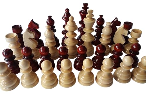 Großes handgefertigtes Schachfiguren-Set aus Haselholz, mit König, 11,5 cm von Azi