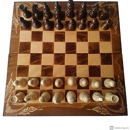Neu braun handgemachte Buchenholz Schachbrett Kasten, Backgammon, Dame, handspindel Haselholz Schachfiguren, Holz Schachspiel von Azi