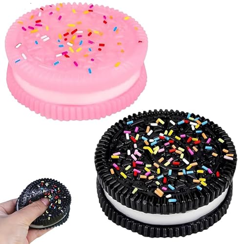 Azlanway Biscuit Anti-Stress Spielzeug 2er Set, Soft Squeeze Biscuit Toy, Stressabbau Keksspielzeug für Kinder & Erwachsene, Montessori Reizverarbeitung Autismus Zubehör, Fidget Toy Geschenk von Azlanway
