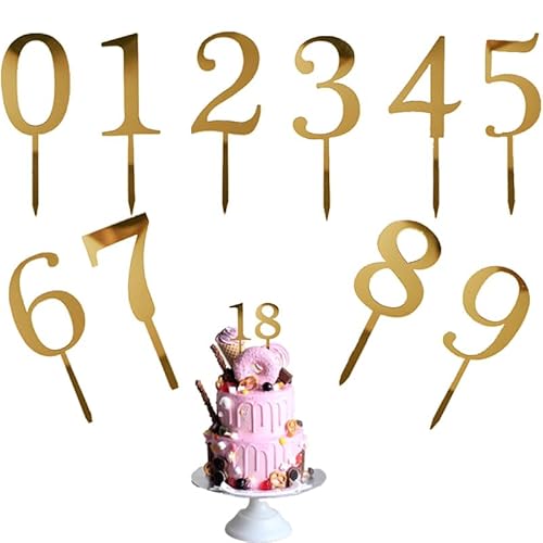 Azlanway Zahlen Cake Topper 0–9 aus Acryl, 10 Stück Tortendeko für Geburtstag, Kuchenstecker für Torten, Cupcakes, Party-Deko für Kinder Erwachsene Jubiläum Hochzeit Feier Dekoration Azlanway Zahlen Cake Topper 0–9 aus Acryl, 10 Stück Tortendeko für Geburtstag, Kuchenstecker für Torten, Cupcakes, Party-Deko für Kinder Erwachsene Jubiläum Hochzeit Feier Dekoration von Azlanway