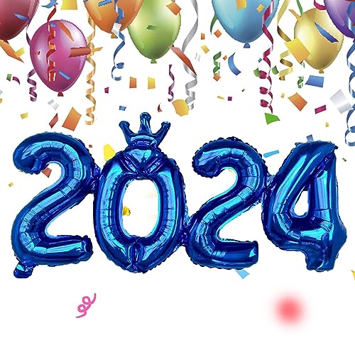 2024 Luftballons - 16 Zoll Abschlussballons Gold Silber Roségold | Zahlenballons zum Abschluss für Partydekorationen, Silvesterfest-Partyzubehör für Partys Aznever von Aznever