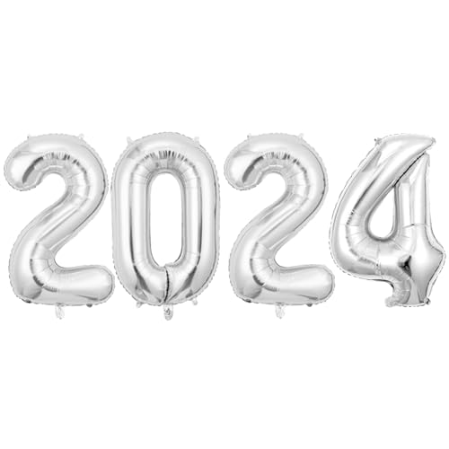 2024 Mylar-Ballons,40 Zoll dekorative Luftballons | Glänzende ästhetische Riesen-Universal-2024-Luftballons in Gold für Abschlussdekorationen Aznever von Aznever