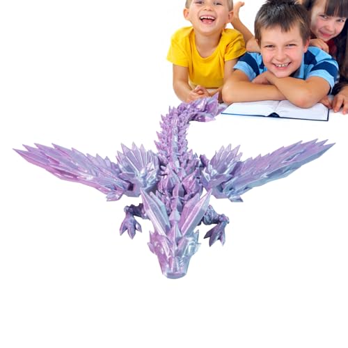 3D-Gedruckter Drache mit Flügeln, 3D-gedrucktes Drachenei | Artikulierter Kristalldrache Fidget Toy Surprise | Jahr des Drachen beweglicher Kristalldrache, wunderschöner Flexibler Aznever von Aznever