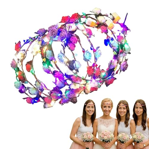 Aznever Blumenkranz Stirnband - Leuchtender Blumenkranz Kopfschmuck,Moderne Blumenkranz-Kopfdekoration Mit 10 Teilen Für Geburtstage Rollenspiel Halloween Hochzeiten Aznever Blumenkranz Stirnband - Leuchtender Blumenkranz Kopfschmuck,Moderne Blumenkranz-Kopfdekoration Mit 10 Teilen Für Geburtstage Rollenspiel Halloween Hochzeiten von Aznever