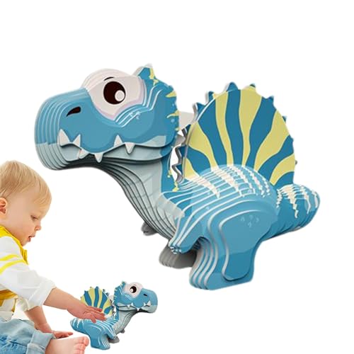Aznever Dinosaurier-Puzzles für Kinder,3D-Dinosaurier-Puzzles | Dinosaurier-Tierpuzzle | 3D-Dinosaurier-Lernaktivität, pädagogische Bausteine ​​für das Training der Hand-Auge-Koordination und die von Aznever