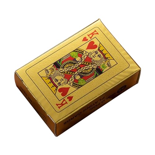 Aznever Kleine Pokerkarten,Winzige Spielkarten - Goldfolien-Neuheit, winzige goldene Kinderkarten, Lernspielzeugkarten für Strandspiele für Erwachsene von Aznever