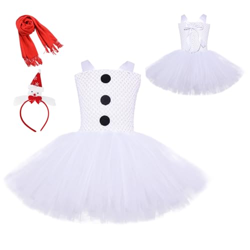 Aznever Prinzessin Kleid Cosplay Outfits | Schneemannform Kinder Prinzessin verkleiden - Weiche und bequeme Weihnachtskostüme, Cosplay-Outfits für Kinder von Aznever