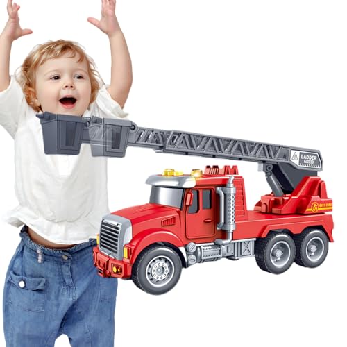 Aznever Reibungsautos,Simulierte Baufahrzeuge mit Licht und Sound | LKW-Spielzeug für Kinder, Jungen und Mädchen ab 4 Jahren, Baufahrzeuge von Aznever
