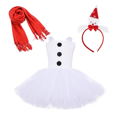 Aznever Weihnachtskostüme für Kinder,Schneemannform Kinder Prinzessin verkleiden - Weiche und bequeme Weihnachtskostüme, Cosplay-Outfits für Kinder von Aznever
