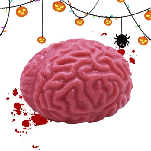 Gehirn-Stress-Ball-Spielzeug | Halloween-Gehirnspielzeug | Realistische gefälschte Orgel, blutiges, gruseliges Halloween-Quetschspielzeug, fördert gesundes Denken für die Halloween-Party Aznever von Aznever