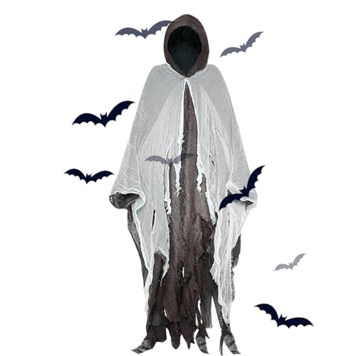 Halloween Geister Kostüm, Halloween-Hexenumhang Für Damen, Erwachsene Gruselige Halloween Umhang Mit Kapuze, Halloween Kostüm Spooktacular, Geist Cape Outfit Für Herren Damen, Gruseliger Sensenmann Halloween Geister Kostüm, Halloween-Hexenumhang Für Damen, Erwachsene Gruselige Halloween Umhang Mit Kapuze, Halloween Kostüm Spooktacular, Geist Cape Outfit Für Herren Damen, Gruseliger Sensenmann von Aznever