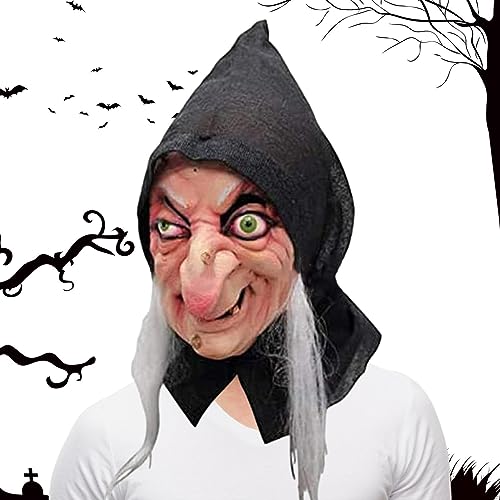Latex Gesichtsmaske Hexe, Maske Für Faschingskostüme, Zubehör Für Kostü Für Halloween Karneval Party von Aznever