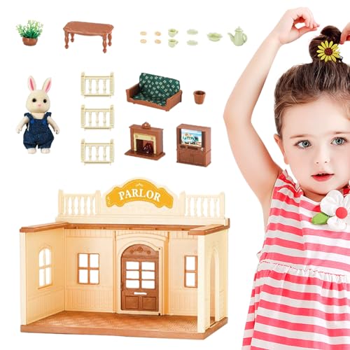 Puppenhaus-Miniaturen, Miniatur-Puppenhaus-Bausätze,Kleines DIY-Puppenhaus-Set aus Holz - Mit reichhaltigem, simuliertem Zimmer- und Möbelset für Jungen, Mädchen, Kinder und Kleinkinder Aznever von Aznever