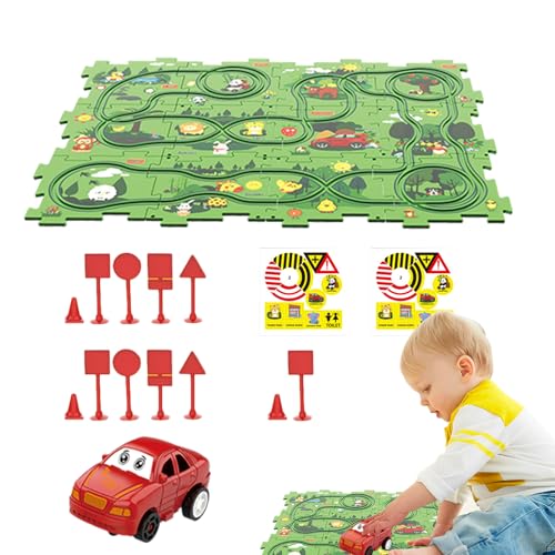 Puzzle-Schienenauto | 27 Teile DIY Puzzle Racer - Langlebiges -Spielzeug, multifunktionale Puzzle-Bahn für Spaß, Jungen, Mädchen ab 3 Jahren Aznever von Aznever