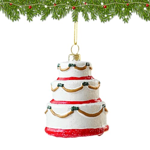 Weihnachtsbaum-Kuchenverzierung - Frohe Weihnachten für Weihnachtsbaumdekorationen | Weihnachtsbaum-Kollektion, Cupcake-Anhänger, rotes und weißes Auto, Geschenk, Zuckerrohr, Donut, Aznever von Aznever