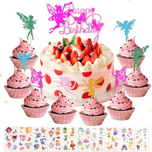 Azonelife 31Pcs Glitter Fairy Cupcake Toppers, Fee Party Dekoration Kuchen Topper Dekoration, Mädchen Kuchen Topper Dekoration Feen Geburtstag,Fee Kuchen Cupcake Topper für Kinder Geburtstagsdeko Azonelife 31Pcs Glitter Fairy Cupcake Toppers, Fee Party Dekoration Kuchen Topper Dekoration, Mädchen Kuchen Topper Dekoration Feen Geburtstag,Fee Kuchen Cupcake Topper für Kinder Geburtstagsdeko von Azonelife
