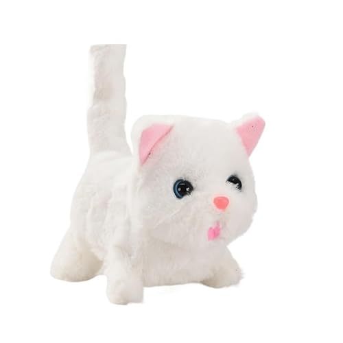 AzurePure Kätzchen-Plüschtier, elektrisch, interaktiv, Katze, Stofftier, miauend, mit wedelndem Schwanz, mit dem Kopf nickend, Katzenspielzeug for Kinder, Geschenk katzenspielzeug Maus(1) von AzurePure