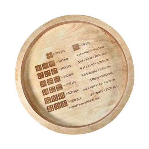 Azxcvbnm Farkle Game Holztablett aus Holz, Rolltablett, kleine lustige Punkte, Spieltablett für gesellige Zusammenkünfte Azxcvbnm Farkle Game Holztablett aus Holz, Rolltablett, kleine lustige Punkte, Spieltablett für gesellige Zusammenkünfte von Azxcvbnm