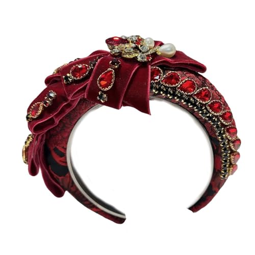 Azxcvbnm Luxuriöser Blutbing Stirnband Auffällige Kopfbedeckung Weihnachtsfeier Foto Requisiten Frauen Kopfwege Cosplay Accessoires von Azxcvbnm