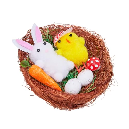 Azxcvbnm Simulationen Osterküken, schöne künstliche Plüscheier mit Nest, Oster-Kinderspielzeug, Heimdekoration, realistisch Azxcvbnm Simulationen Osterküken, schöne künstliche Plüscheier mit Nest, Oster-Kinderspielzeug, Heimdekoration, realistisch von Azxcvbnm